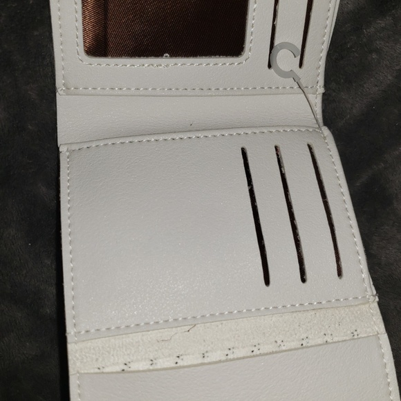 studded white clutch & wallet snap close - Picture 7 of 8